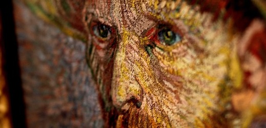 Detail autoportrétu Vincenta van Gogha.