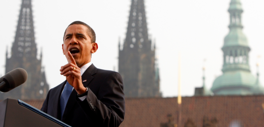 Barack Obama při své návštěvě v Praze v dubnu 2009.