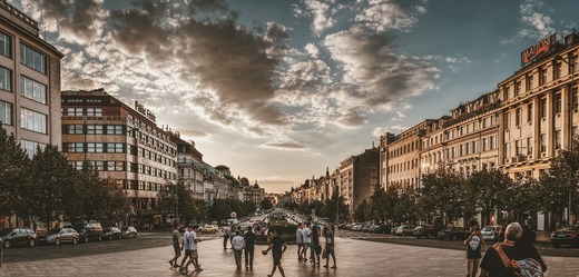 Václavské náměstí v Praze.