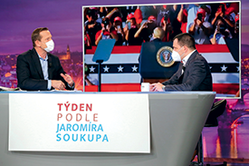 Místopředseda KDU-ČSL v debatě s moderátorem Jaromírem Soukupem. Místopředseda KDU-ČSL v debatě s moderátorem Jaromírem Soukupem.