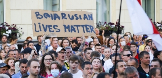 Demonstrace v Minsku.