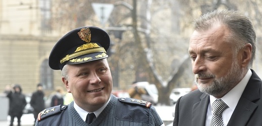 Rostislav Pilc (na snímku vlevo) a tajemník prezidenta republiky Jaroslav Hlinovský.