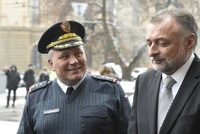 Rostislav Pilc (na snímku vlevo) a tajemník prezidenta republiky Jaroslav Hlinovský.