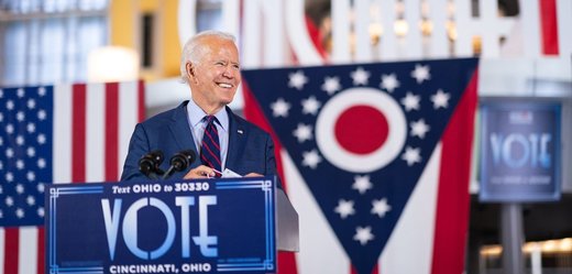 Kandidát na hlavu státu Joe Biden.