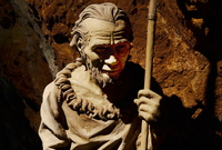 Jeskyně Balcarka, figurína, model, pračlověk (ilustrační foto).