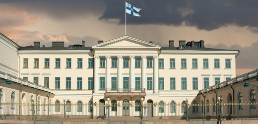 Prezidentský palác ve finském hlavním městě Helsinky.