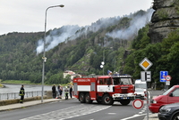 Požár v Národním parku České Švýcarsko, 27. července 2022, Hřensko, Děčínsko.
