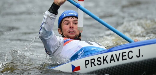 Vodní slalomář Jiří Prskavec v akci.
