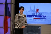 Předsedkyně TOP 09 Markéta Pekarová Adamová v pořadu TV Barrandov Česko volí prezidenta.