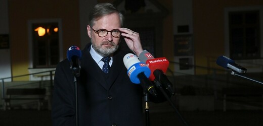 PremiérPetr Fiala(ODS) komentuje výsledek prvního kola prezidentské volby, 14. ledna 2023, Bystré, Svitavsko.