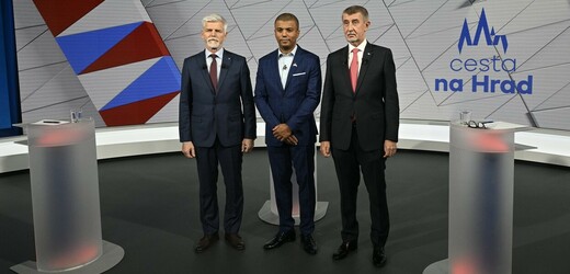 Kandidáti na prezidenta ČR Petr Pavel a Andrej Babiš v předvolební debatě TV Nova.