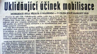 24. září 1938 - zpráva o průběhu mobilizace.