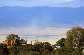 Ngorongoro - ubytování na okraji kráteru.