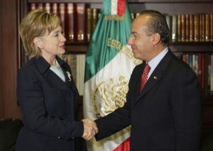 Clintonová s mexickým prezidentem.