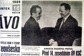Květen 1989, Jakeš a rumunský diktátor Ceaušescu.
