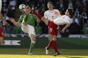 Momentka z utkání Severní Irsko - Polsko 3:2.