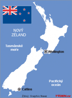 Grafika Nový Zéland.
