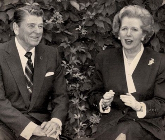 Thatcherová a prezident USA Reagan roku 1985.