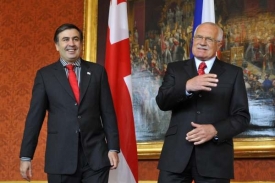Klaus s gruzínským prezidentem Michailem Saakašvilim.