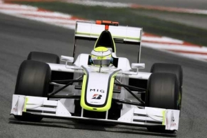 Jenson Button ze stáje Brawn GP, vítěz kvalifikace na VC Španělska.