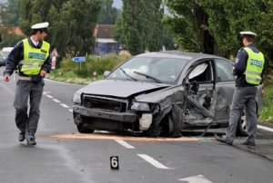 Lubinovo auto krátce po tragické havárii.