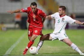 Momentka z utkání Malta - Portugalsko.