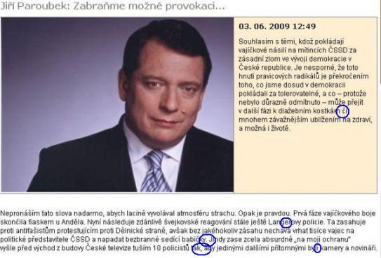 Web ČSSD, 4. června, 12.49: Opravená první část Paroubkova textu.