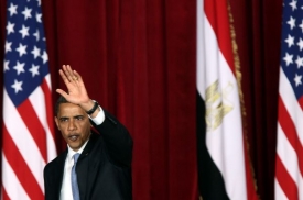 Barack Obama při projevu na univerzitě v egyptské Káhiře.