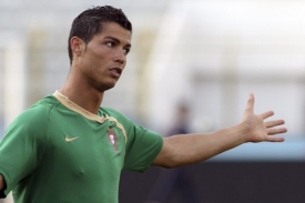 Cristiano Ronaldo na tréninku portugalské reprezentace.