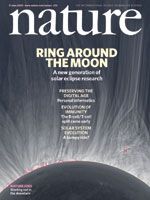 Titulní strana dnešního vydání časopisu Nature.