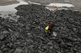 Uhelná skládka v provincii Šan-Si.
