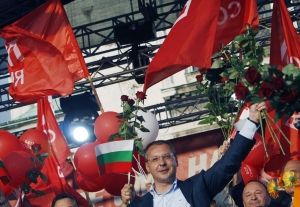 Předvolební akce bulharských socialistů premiéra Sergeje Staniševa.