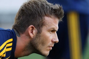 Anglický fotbalista David Beckham, hráč Los Angeles Galaxy.