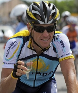Lance Armstrong. Američan skončil celkově třetí.