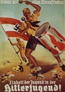 Krev a čest. Heslo Hitlerových mládežníků (plakát z roku 1935).