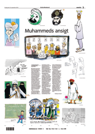 Karikatury proroka Mohameda z deníku Jyllands Posten.