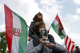 Demonstrace maďarských národovců ze strany Jobbik.