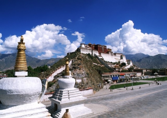 Palác Potala ve Lhase, tibetské metropoli.