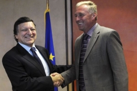 Topolánek a Barroso minulý týden v Bruselu.