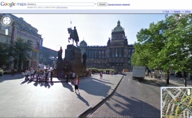 Václavské náměstí, jak ho můžete spatřit ve službě Street View.