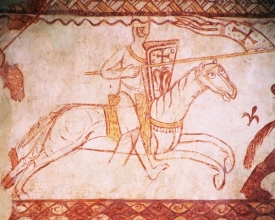 Freska zachycující křižáckého rytíře (ilustrační foto).