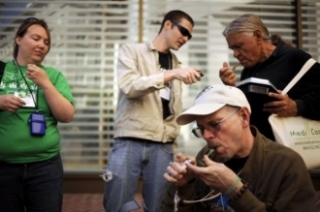 Aktivisté za legalizaci marihuany v San Franciscu.