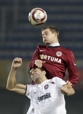 Sparťan Luboš Kalouda v zápase Evropské ligy s Kluží.