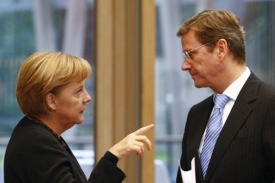 Lídři CDU/CSU a FDP, Angela Merkelová a Guido Westerwelle.
