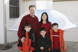 Rodina Heeneových s balónem, loni v reality show.