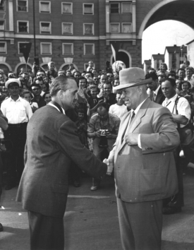 Chruščov v Ostravě-Porubě, 1957