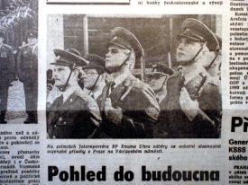 28. říjen 1989, Rudé právo o vojenské přísaze na Václaváku.