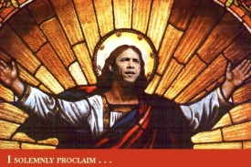 Obama jako Ježíš.
