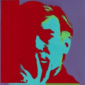 Fotografie Warholova autoportrétu z roku 1965.
