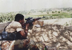 Z bojů jemenské armády proti povstalcům. Nedatováno.